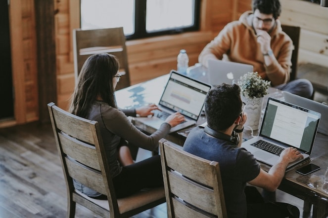 Tech professionals collaborating